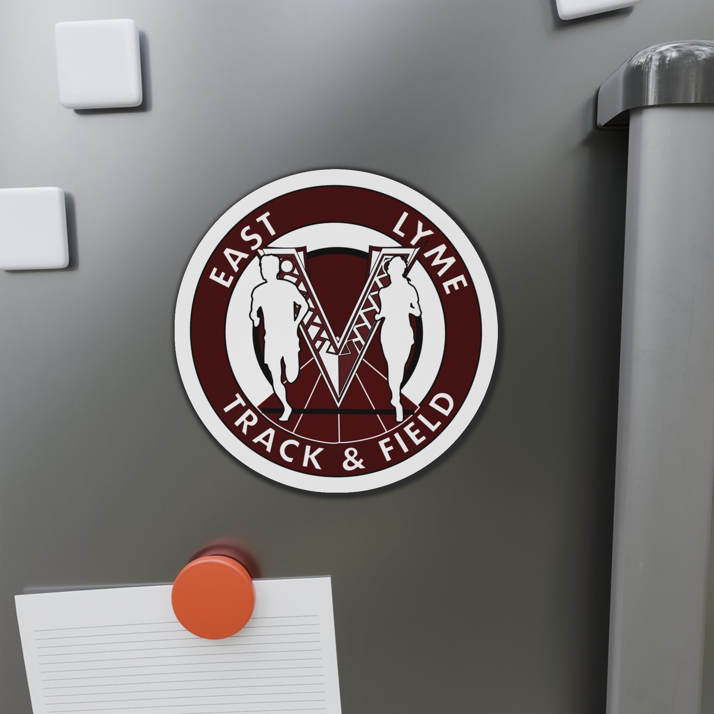 East Lyme Track "V" Die-Cut Magnets