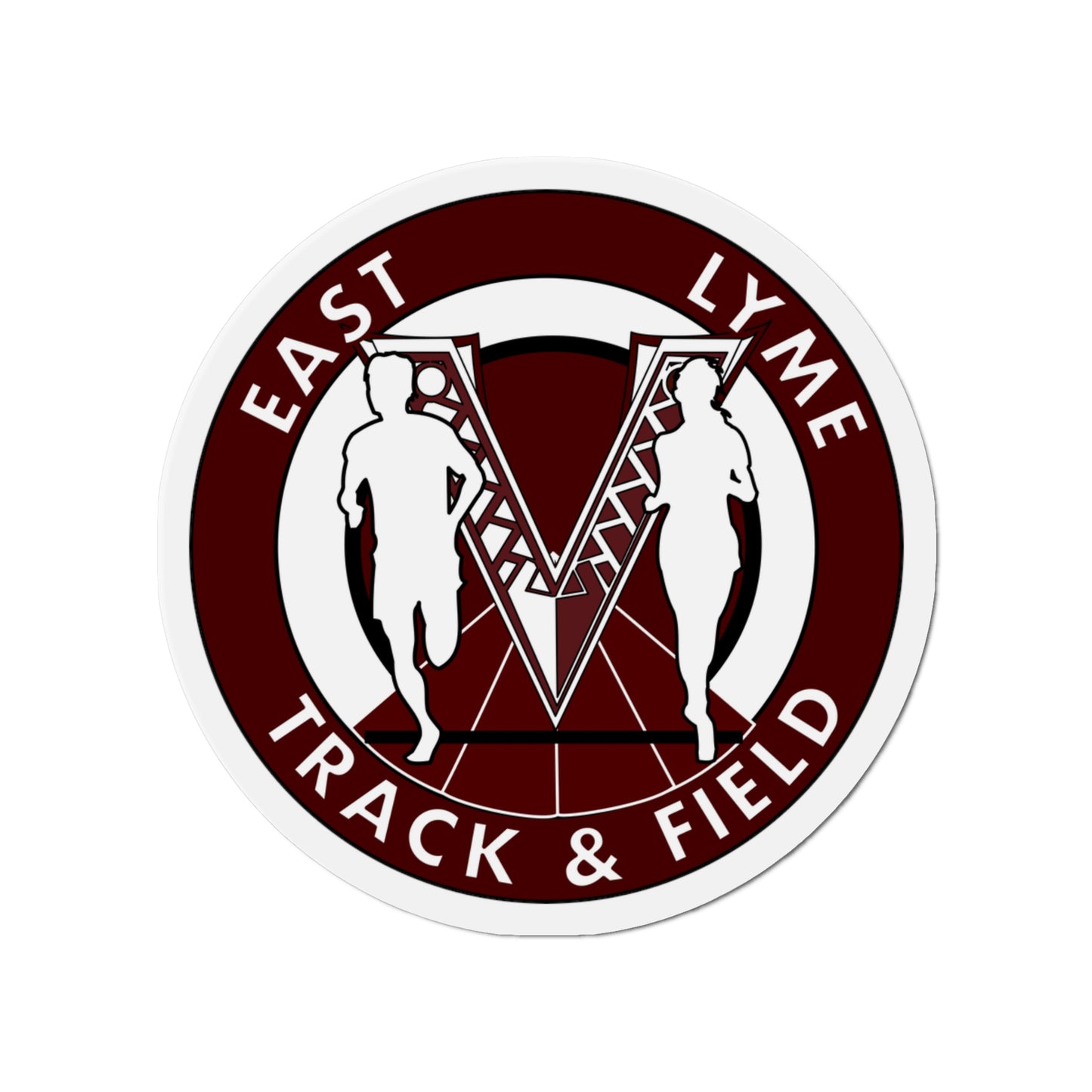 East Lyme Track "V" Die-Cut Magnets