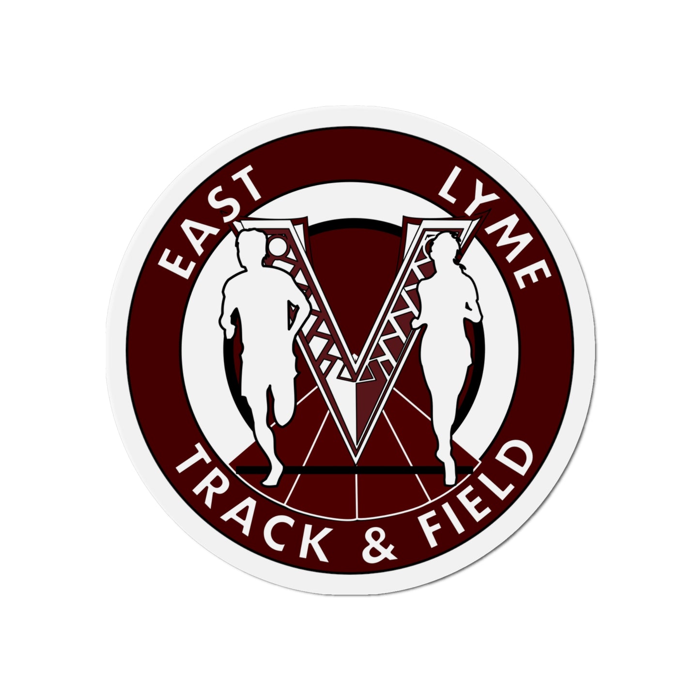East Lyme Track "V" Die-Cut Magnets