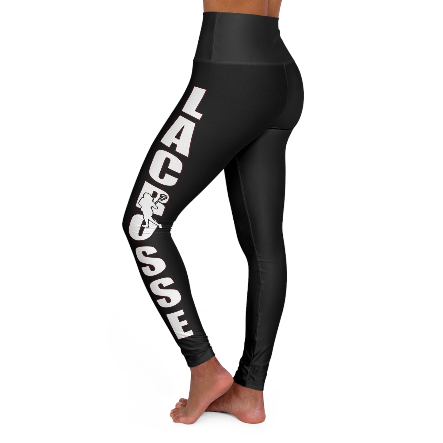 East Lyme Lacrosse High Waisted Yoga Leggings (AOP)