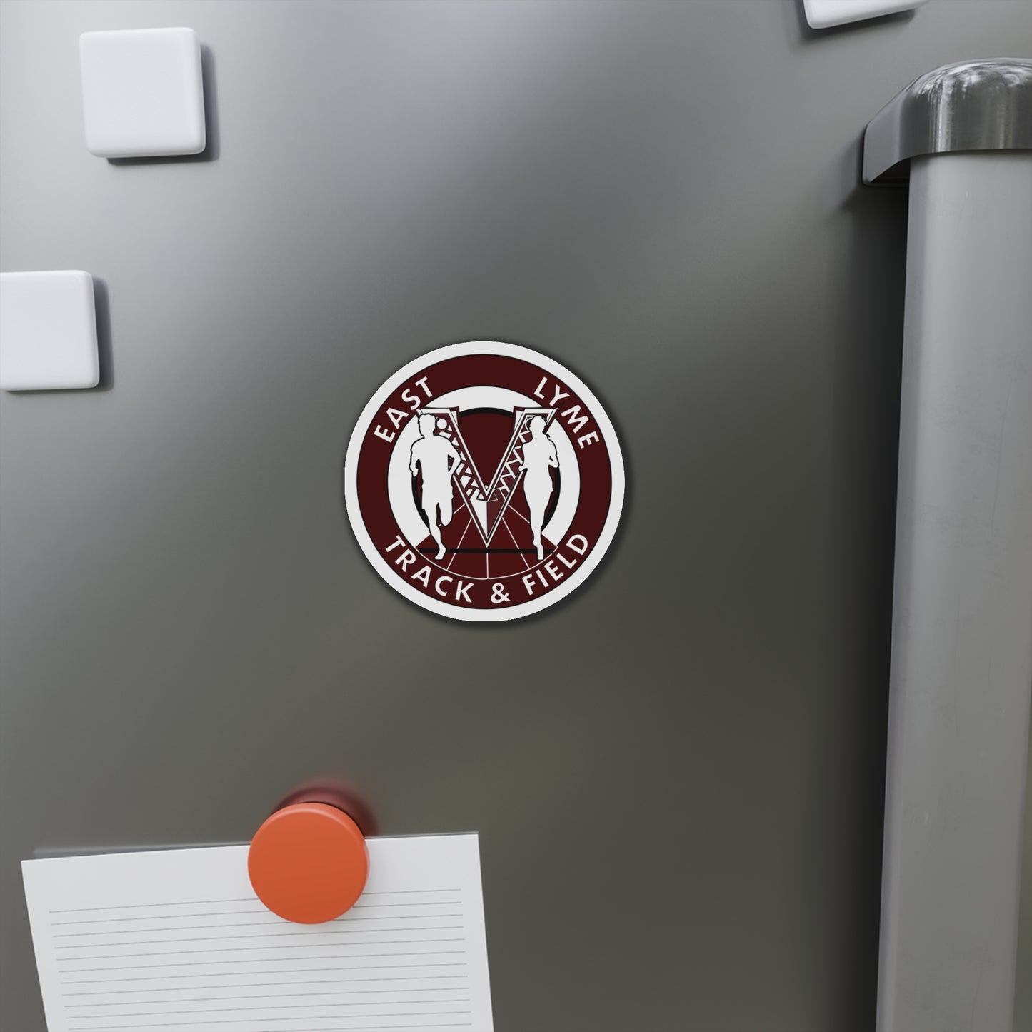 East Lyme Track "V" Die-Cut Magnets