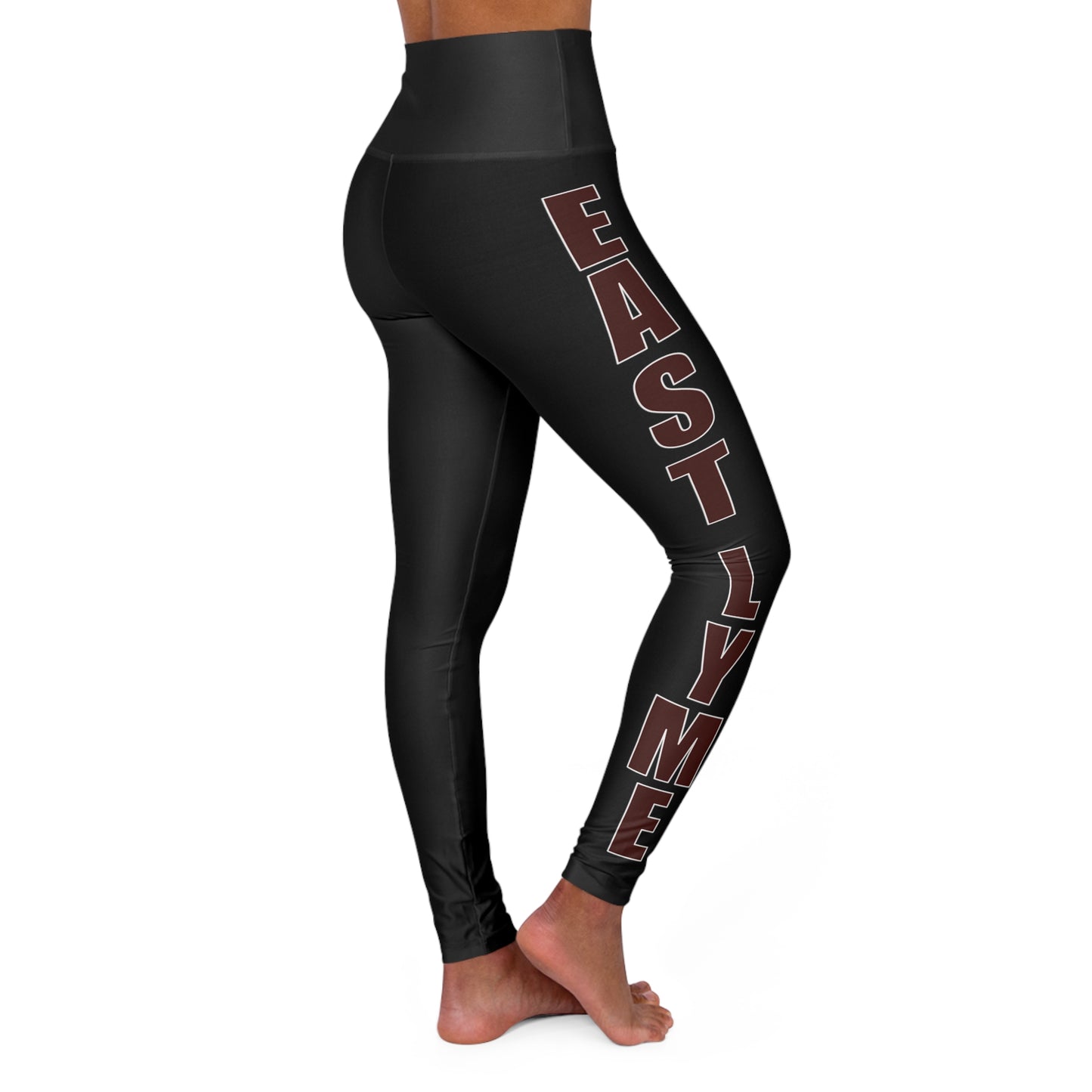 East Lyme Cheerleading High Waisted Yoga Leggings (AOP)