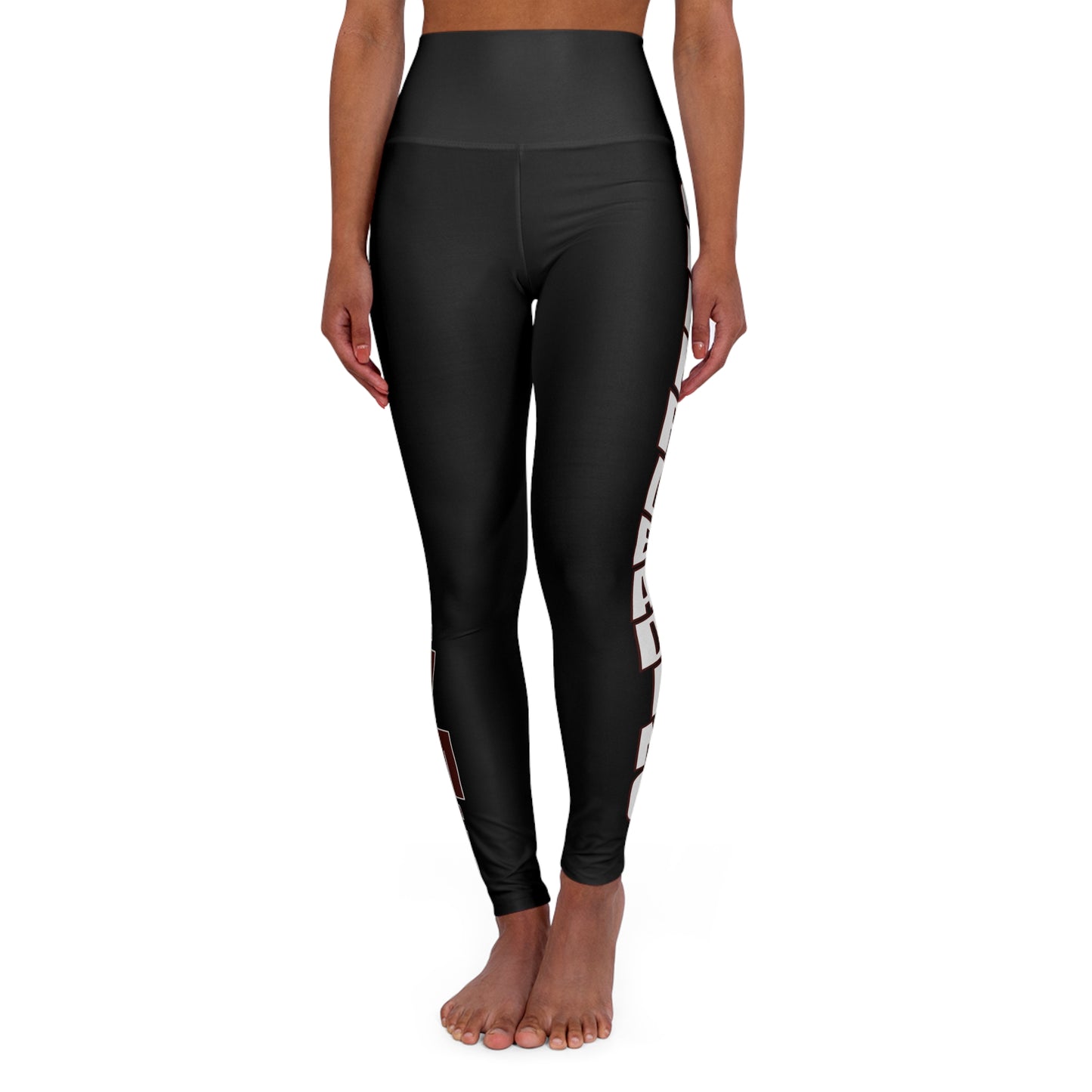 East Lyme Cheerleading High Waisted Yoga Leggings (AOP)