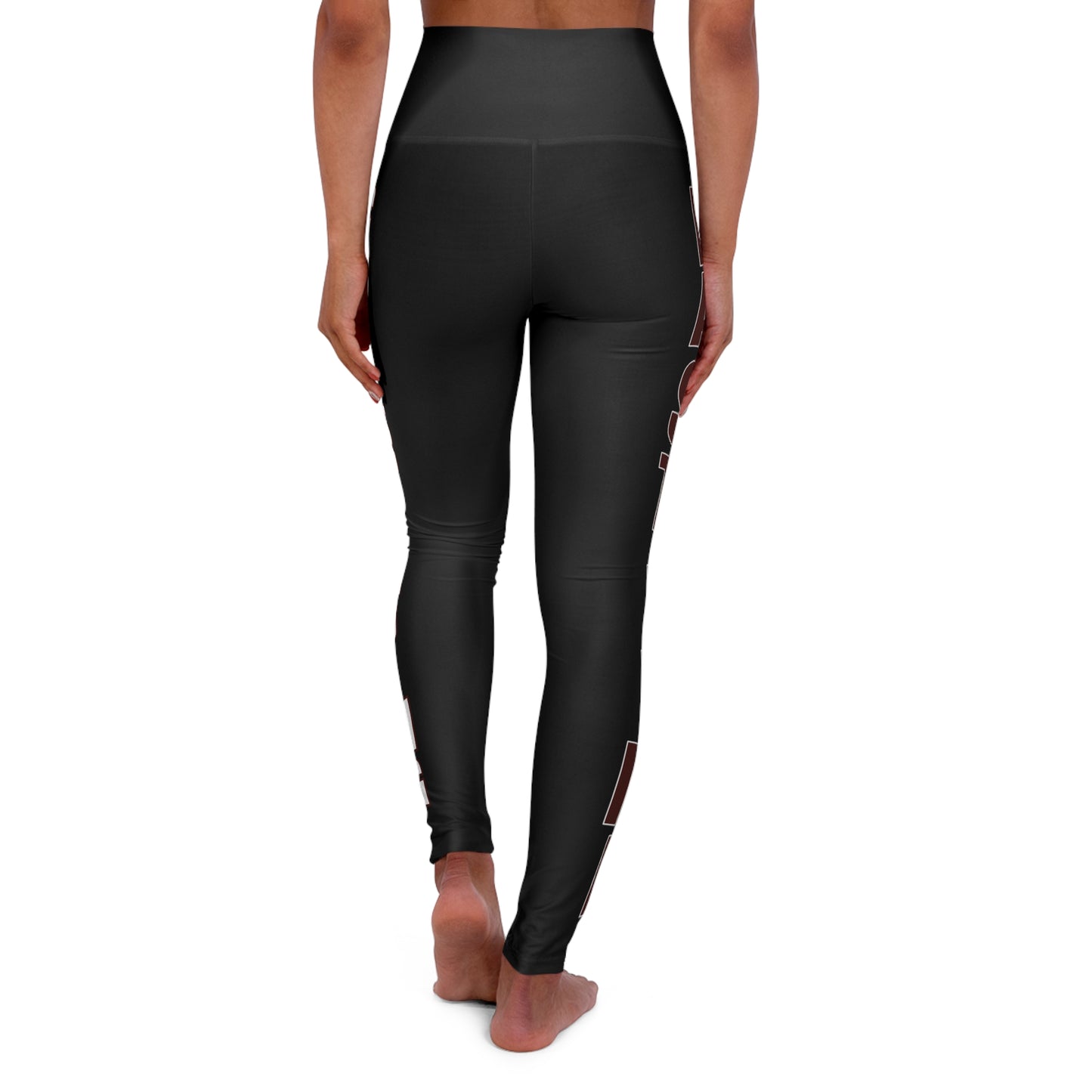 East Lyme Cheerleading High Waisted Yoga Leggings (AOP)