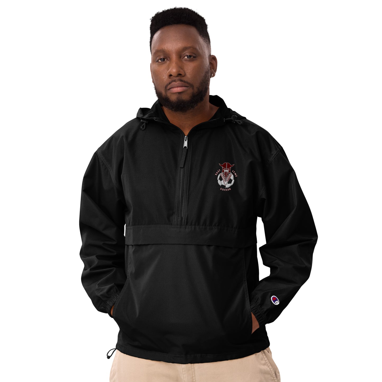 Fierce Viking Soccer Embroidered Packable Jacket