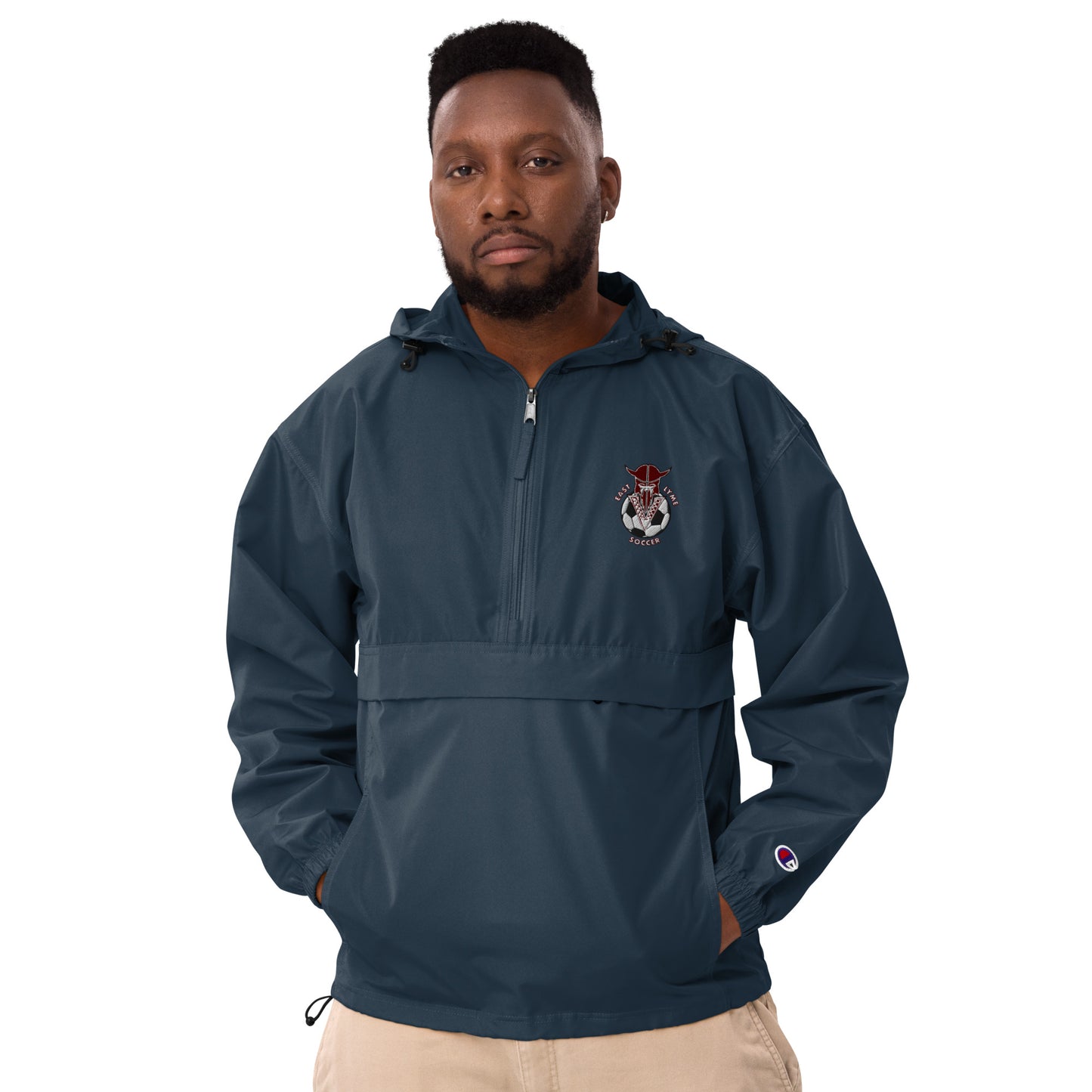 Fierce Viking Soccer Embroidered Packable Jacket